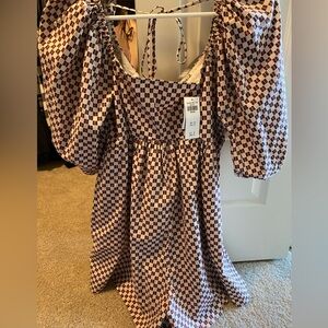Brand new brown and white romper
